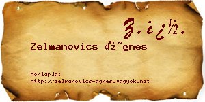 Zelmanovics Ágnes névjegykártya